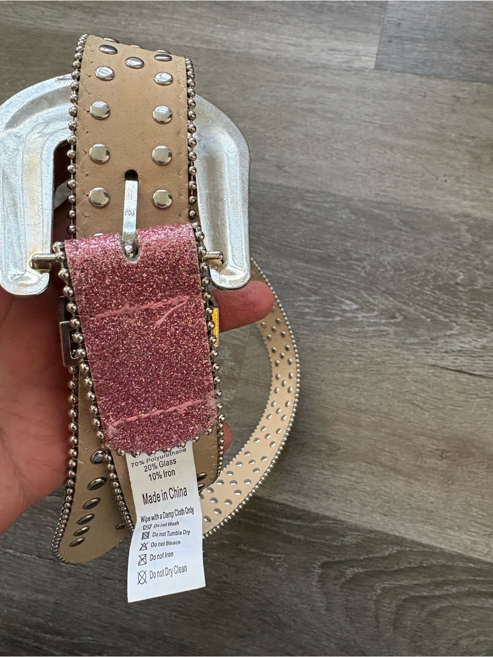 Pink Rhinestone Studded Belt - Women's Accessory - Picture 3 of 4